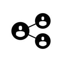 människor nätverk ikon. enkel fast stil. social nätverk, ansluta, cirkel, dela med sig, länk, gemenskap, team, grupp, företag begrepp. svart silhuett, glyf symbol. vektor illustration isolerat.