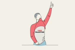 Färg illustration av en man sparande palestina vektor