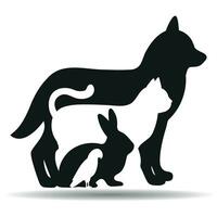 Illustration von Silhouetten von inländisch Tiere vektor