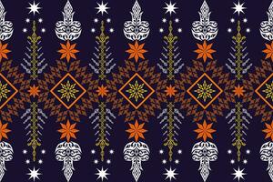 Ikat ethnisch aztekisch Stickerei Stil.Figur geometrisch orientalisch traditionell Kunst Musterdesign zum Ikat Hintergrund, Hintergrund, Mode, Kleidung, Verpackung, Stoff, Element, Sarong, Grafik, Vektor Illustration.