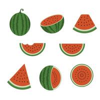 färsk vattenmelon uppsättning ClipArt illustration vektor