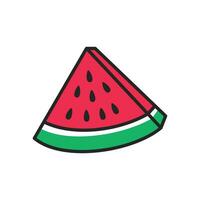 Scheibe von Wassermelone eben Illustration vektor
