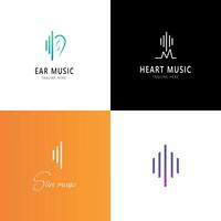 Musik- Logo, Musik- Symbol, Logo Design, Musik- Marke, Musik- Logo, Stimmung Musik, Herz Musik- vektor