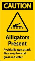 Alligator Warnung Zeichen, Achtung - - Alligatoren Geschenk vermeiden Attacke, bleibe Weg von hoch Gras und Wasser vektor