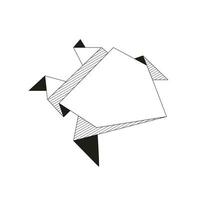 Origami Frosch gefaltet Papier Formen. Grafik Linie Symbol Illustration vektor