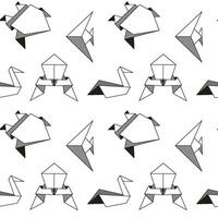 Origami Linie Kunst Vektor nahtlos Muster Hintergrund. modern Hobby.