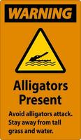 Alligator Warnung Zeichen, Achtung - - Alligatoren Geschenk vermeiden Attacke, bleibe Weg von hoch Gras und Wasser vektor