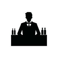 bartender ikon på vit bakgrund - enkel vektor illustration