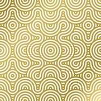 Muster nahtlos Luxus Weiß und Gold Welle Kreis Linie abstrakt. geometrisch Linie Panorama Vektor Design zum Weihnachten Hintergrund