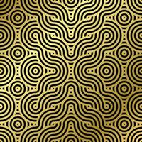 Muster nahtlos Luxus schwarz und Gold Welle Kreis Linie abstrakt. geometrisch Linie Panorama Vektor Design zum Weihnachten Hintergrund