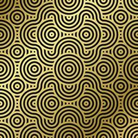 Muster nahtlos Luxus schwarz und Gold Welle Kreis Linie abstrakt. geometrisch Linie Panorama Vektor Design zum Weihnachten Hintergrund