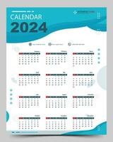 Blumen- Kalender einstellen Vorlage zum 2024 Jahr vektor