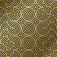 Muster nahtlos Luxus schwarz und Gold Welle Kreis Linie abstrakt. geometrisch Linie Panorama Vektor Design zum Weihnachten Hintergrund