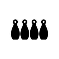 bowling stift ikon på vit bakgrund - enkel vektor illustration