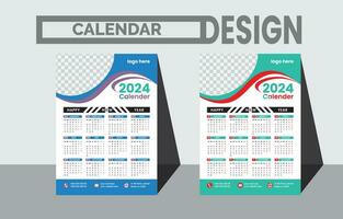Kalender 2024 Woche Start Montag korporativ Design Vorlage Vektor