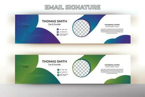 minimalistisches E-Mail-Signatur-Vorlagendesign oder E-Mail-Fußzeile und persönliches Social-Media-Cover vektor