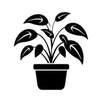 pothos Pflanze Symbol - - einfach Vektor Illustration