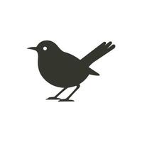gärdsmyg fågel ikon på vit bakgrund - enkel vektor illustration