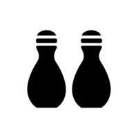 två bowling stift ikon på vit bakgrund - enkel vektor illustration