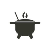 fondue pott ikon på vit bakgrund - enkel vektor illustration