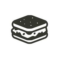 Frühstück Sandwich Symbol auf Weiß Hintergrund - - einfach Vektor Illustration