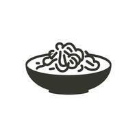 spaghetti carbonara ikon på vit bakgrund - enkel vektor illustration