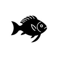 hälleflundra fisk ikon på vit bakgrund - enkel vektor illustration
