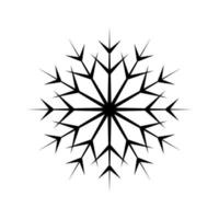 enkel snöflinga av svarta linjer. festlig dekoration för nyår och jul vektor