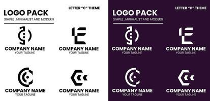 Logo Pack mit ein einfach minimalistisch und modern Stil mit ein Brief c Thema vektor