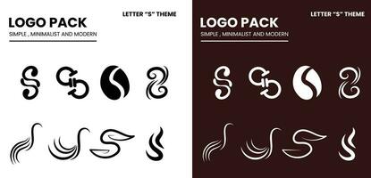 logotyp packa med en enkel minimalistisk och modern stil med en brev s tema vektor