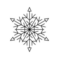 Schneeflocke aus schwarzen Linien. Dekoration für Silvester und Weihnachten vektor