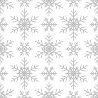 nahtloses Muster mit silbernen Schneeflocken auf weißem Hintergrund vektor