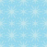 nahtloses Muster mit weißen Schneeflocken auf blauem Hintergrund vektor