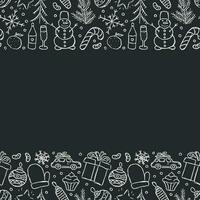 Neu Jahr Hintergrund. Gekritzel Illustration mit Weihnachten und Neu Jahr Symbole vektor