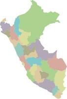 Vektor leer Karte von Peru mit Abteilungen, Provinzen und administrative Abteilungen. editierbar und deutlich beschriftet Lagen.