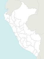 Vektor leer Karte von Peru mit Abteilungen, Provinzen und administrative Abteilungen, und benachbart Länder. editierbar und deutlich beschriftet Lagen.