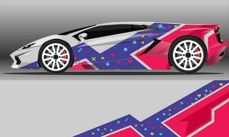 bil dekal wrap design vektor. abstrakt stripe racing för livery, fordon, rally, race, bil. vektor