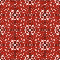 nahtloses Muster mit weißen Schneeflocken auf rotem Grund. festliche winterliche traditionelle dekoration für neues jahr, weihnachten, feiertage und design. Ornament der einfachen Linienwiederholung Schneeflocke vektor