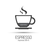 Tasse Kaffee Espresso-Symbol. einfache vektorabbildung vektor