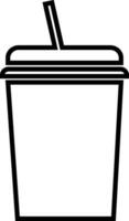 kaffe och te relaterad kopp ikon i linje. isolerat på transparent bakgrund en kopp av varm koffein dryck kaffe papper plast behållare kall dryck, juice, te, kakao och Övrig. vektor för appar hemsida