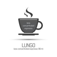 Tasse Kaffee Espresso Lungo-Symbol. einfache vektorabbildung vektor