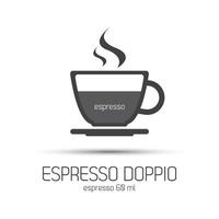Tasse Kaffee Espresso Doppio-Symbol. einfache vektorabbildung vektor