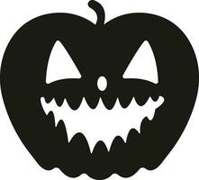 rolig halloween pumpa ansikte ikon platt stil skrämmande ansikte isolerat transparent bakgrund domkraft lykta pumpa leende mall för halloween hälsning kort affisch broschyr eller flygblad. vektor appar hemsida