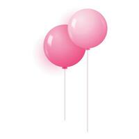 vektor realistisk röd 3d ballonger isolerat på bakgrund helium luft ballonger för födelsedag parter