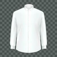 vektor vit tom manlig skjorta med lång ärmar i främre realistisk vektor mall isolerat