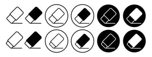 Gummi Radiergummi Symbol Satz. löschen Werkzeug Vektor Symbol. geeignet zum Handy, Mobiltelefon Anwendung, und Webseite ui Design.