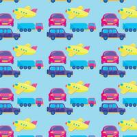 Muster Hintergrund mit Fahrzeug Symbole Vektor Illustration