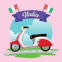 traditionell Italienisch Motorrad Fahrzeug Vektor Illustration