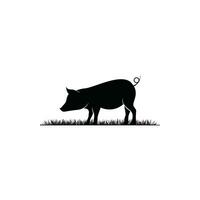 Schwein Silhouette Logo Design Idee vektor