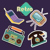 retro und nostalgisch Hintergrund mit alt Geräte Vektor Illustration